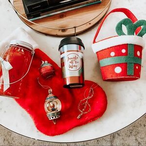 Christmas Theme Gifting Bundle Tumbler, Mug, Ornaments and Stocking